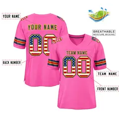 Rose Pink Navy-Gold Classic Style Authentic Football Jersey 2