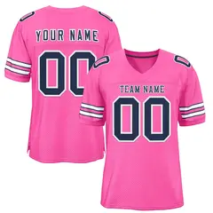 Rose Pink Navy-White Classic Style Authentic Football Jersey 1