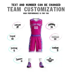 Rose Pink Purple-White Lightning Graffiti Basketball Jersey 4