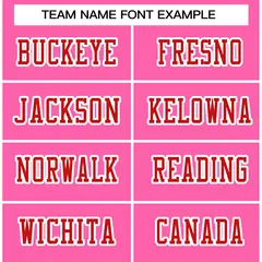 Rose Pink Red-White Classic Style Authentic Football Jersey 3