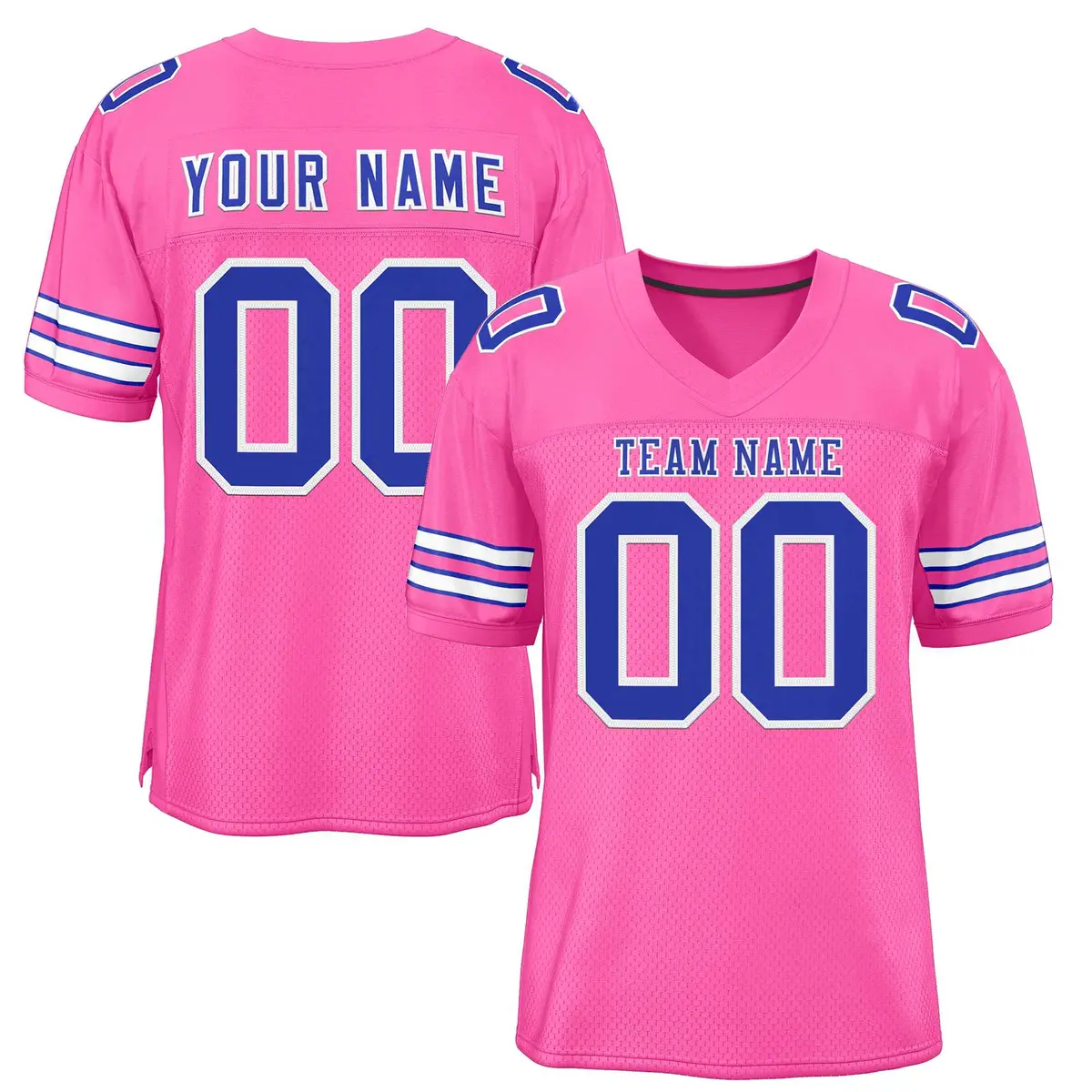 Rose Pink Royal-White Classic Authentic Football Jersey