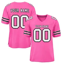 Rose Pink White-Black Classic Football Jersey 1