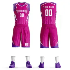 Rose Pink White Graffiti Angular Element Basketball Jersey