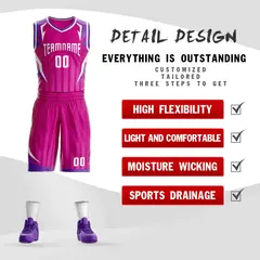 Rose Pink White Graffiti Angular Element Basketball Jersey 2