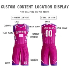 Rose Pink White Graffiti Angular Element Basketball Jersey 3