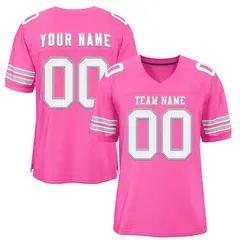 Rose Pink White-Gray Classic Style Authentic Football Jersey
