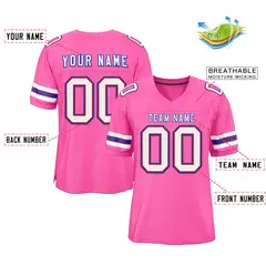 Rose Pink White-Royal Football Jersey 2