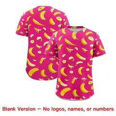Rose Red Banana Graffiti Pattern Fashion Baseball Jersey 7