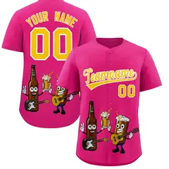 Rose Red Beer Day Parties Baseball Jersey 1