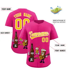 Rose Red Beer Day Parties Baseball Jersey 2