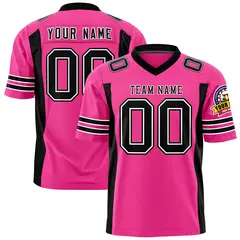 Rose Red Black Insert Color Authentic Football Jersey