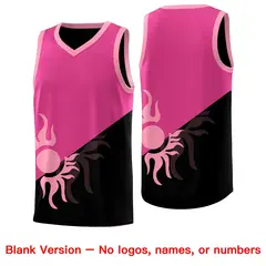 Rose Red Black Radiant Sun Two Tone Basketball Jersey 2