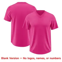 Rose Red Black Sequin Lettering Breathable Football Jersey 7