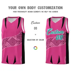Rose Red Black Snake Scale Venomous Fang Graffiti Basketball Jersey 3
