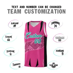 Rose Red Black Snake Scale Venomous Fang Graffiti Basketball Jersey 4