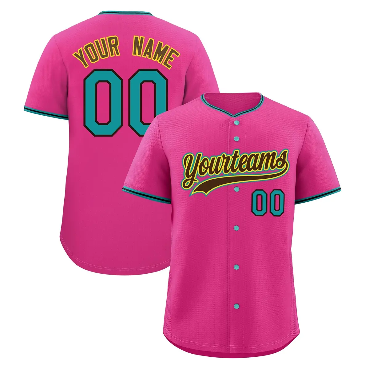 Rose Red Black Teal Baseball Jersey