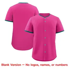 Rose Red Black Teal Baseball Jersey 8