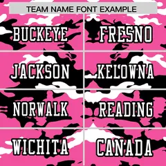 Rose Red Black-White Camo Authentic Football Jersey 3