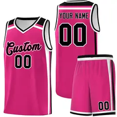 Rose Red Black White Charge Series Team Basketball Jersey