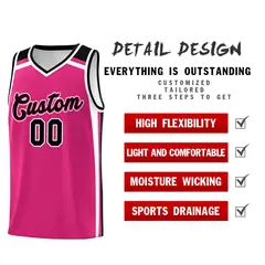 Rose Red Black White Charge Series Team Basketball Jersey 2