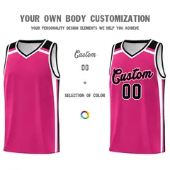 Rose Red Black White Charge Series Team Basketball Jersey 3