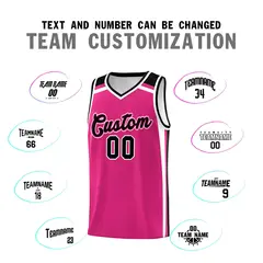 Rose Red Black White Charge Series Team Basketball Jersey 4
