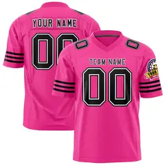 Rose Red Black-White Classic Authentic Football Jersey 1