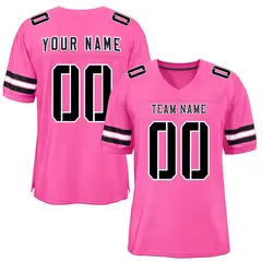 Rose Red Black-White Classic Mesh Authentic Football Jersey