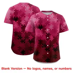 Rose Red Black White Puzzle Elements Baseball Jersey 6