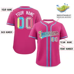 Rose Red Genderflux Pride Month Classic Baseball Jersey 2