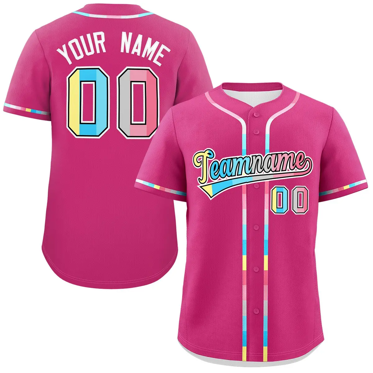 Rose Red Genderflux Pride Month Classic Baseball Jersey