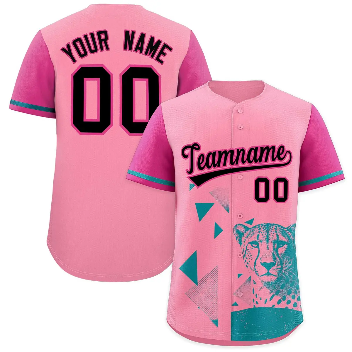 Rose Red Light Pink Raptor Series Raglan Baseball Jersey