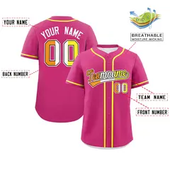 Rose Red Maverique Pride Month Baseball Jersey 2