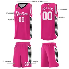 Rose Red Mosaic Gradient Fashion Basketball Jersey 5