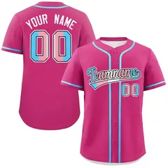 Rose Red Powder Blue Transgender Pride Month Baseball Jersey 1