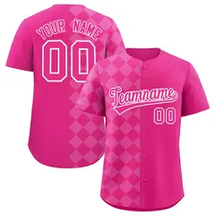 Rose Red Rhombus Design Authentic Baseball Jersey