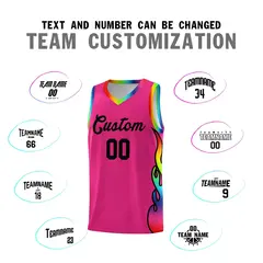 Rose Red Side Flame Basketball Jersey for Teams 4