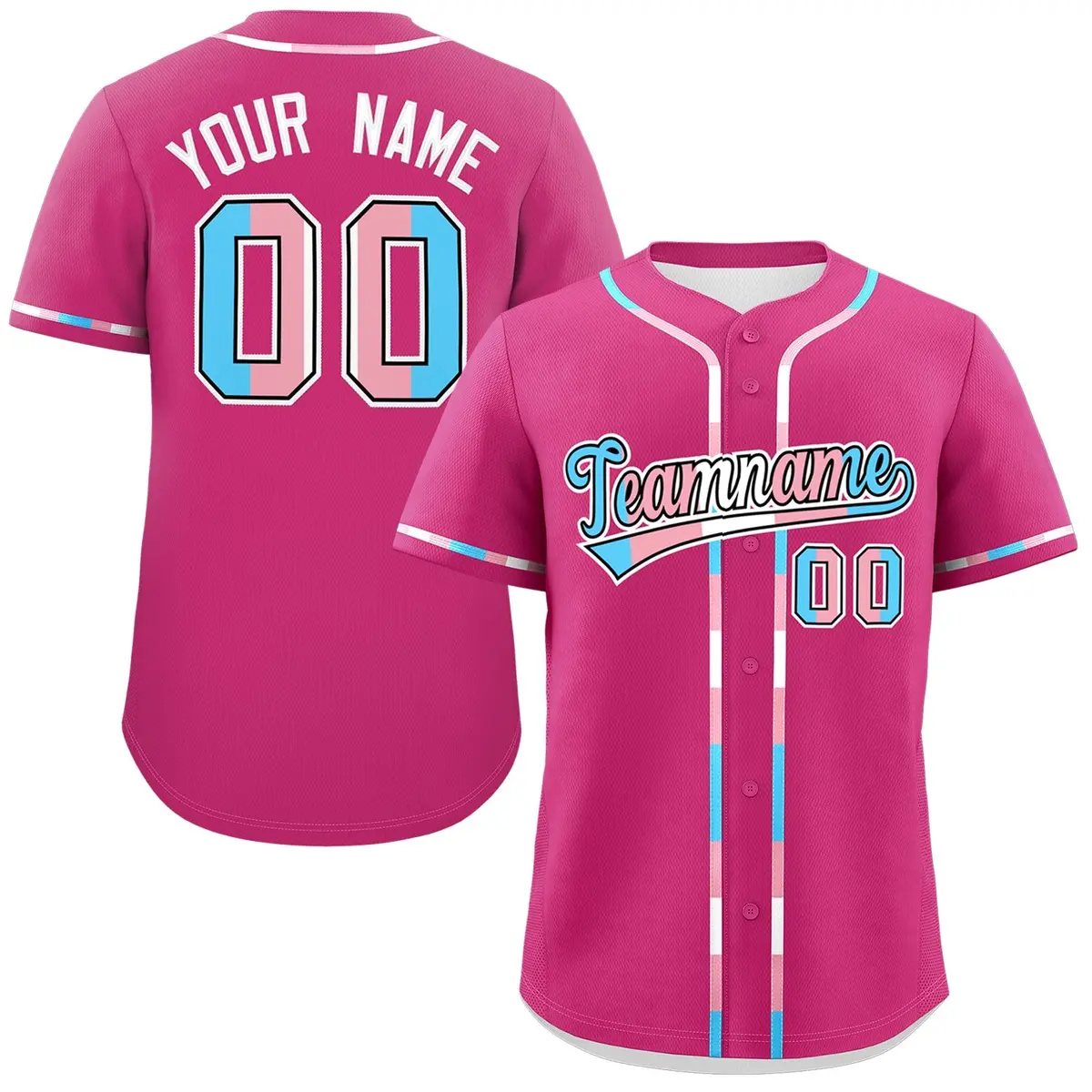 Rose Red Transgender Pride Month Classic Baseball Jersey