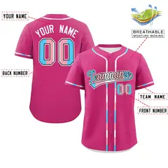 Rose Red Transgender Pride Month Classic Baseball Jersey 2