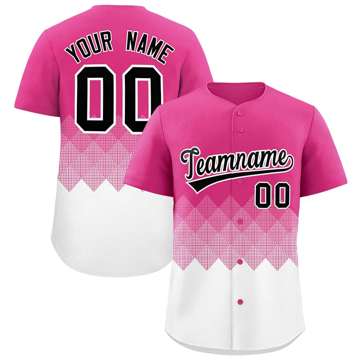 Rose Red White Grid Blur Pattern Baseball Jersey