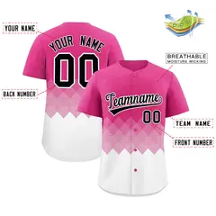 Rose Red White Grid Blur Pattern Baseball Jersey 2