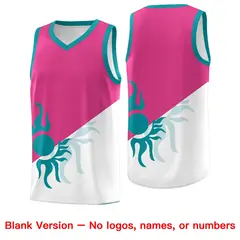 Rose Red White Radiant Sun Two Tone Basketball Jersey 2