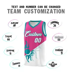Rose Red White Radiant Sun Two Tone Basketball Jersey 5