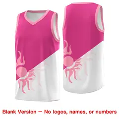 Rose Red White Radiant Sun Two Tone Basketball Jersey 2