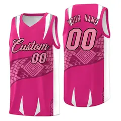 Rose Red White Snake Scale Venomous Fang Graffiti Basketball Jersey 1