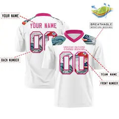 Rose Red White Ukiyo-e Auspicious Clouds Graffiti Football Jersey 2