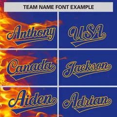 Royal 3D Flame Authentic Baseball Jersey 3