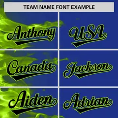 Royal 3D Flame Authentic Baseball Jersey 3
