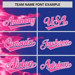 Royal 3D Flame Authentic Baseball Jersey 3