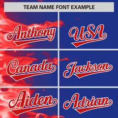 Royal 3D Flame Authentic Baseball Jersey 3